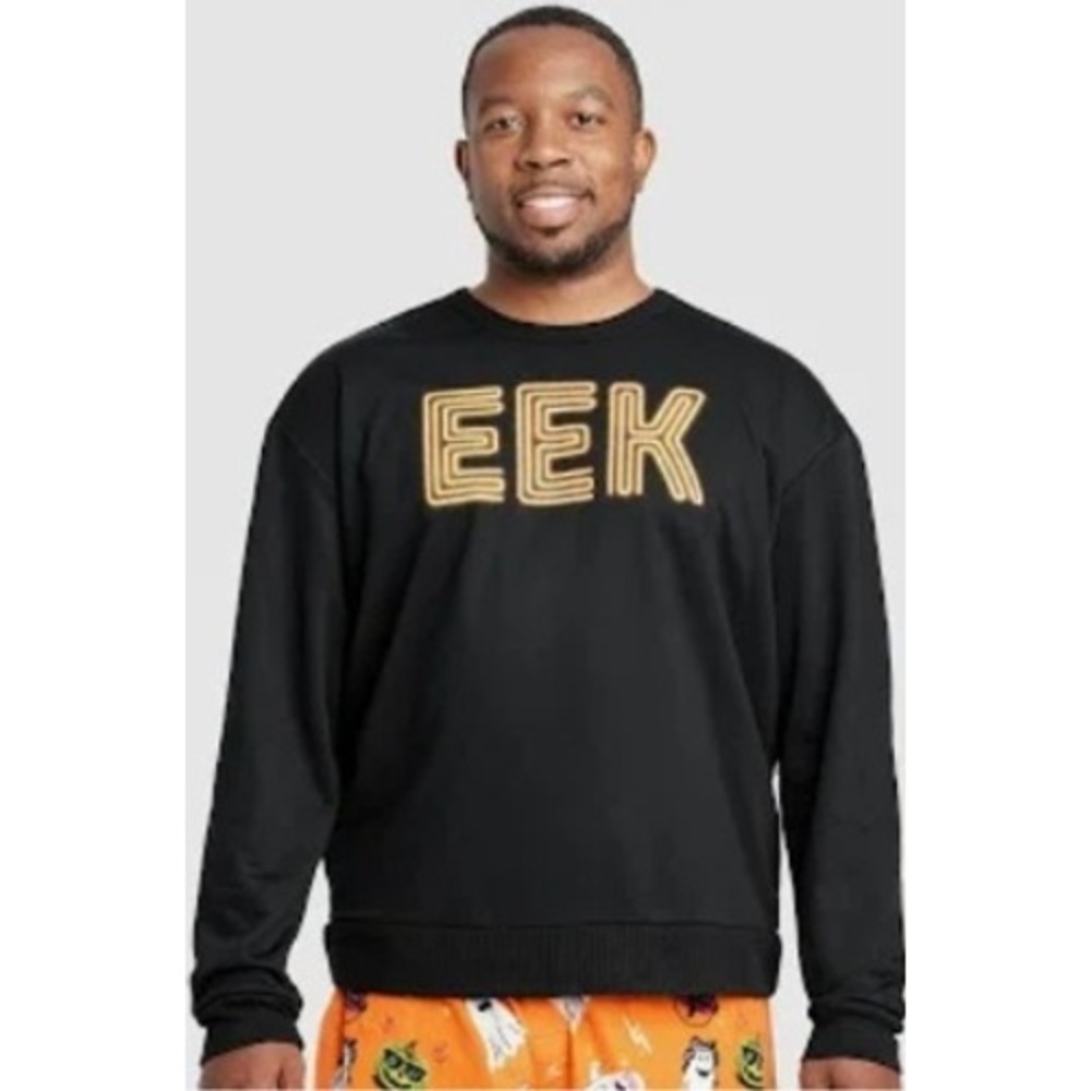 Hyde and EEK! Boutique Halloween Black EEK! Crewneck Sweatshirt XL Mens NWT‎